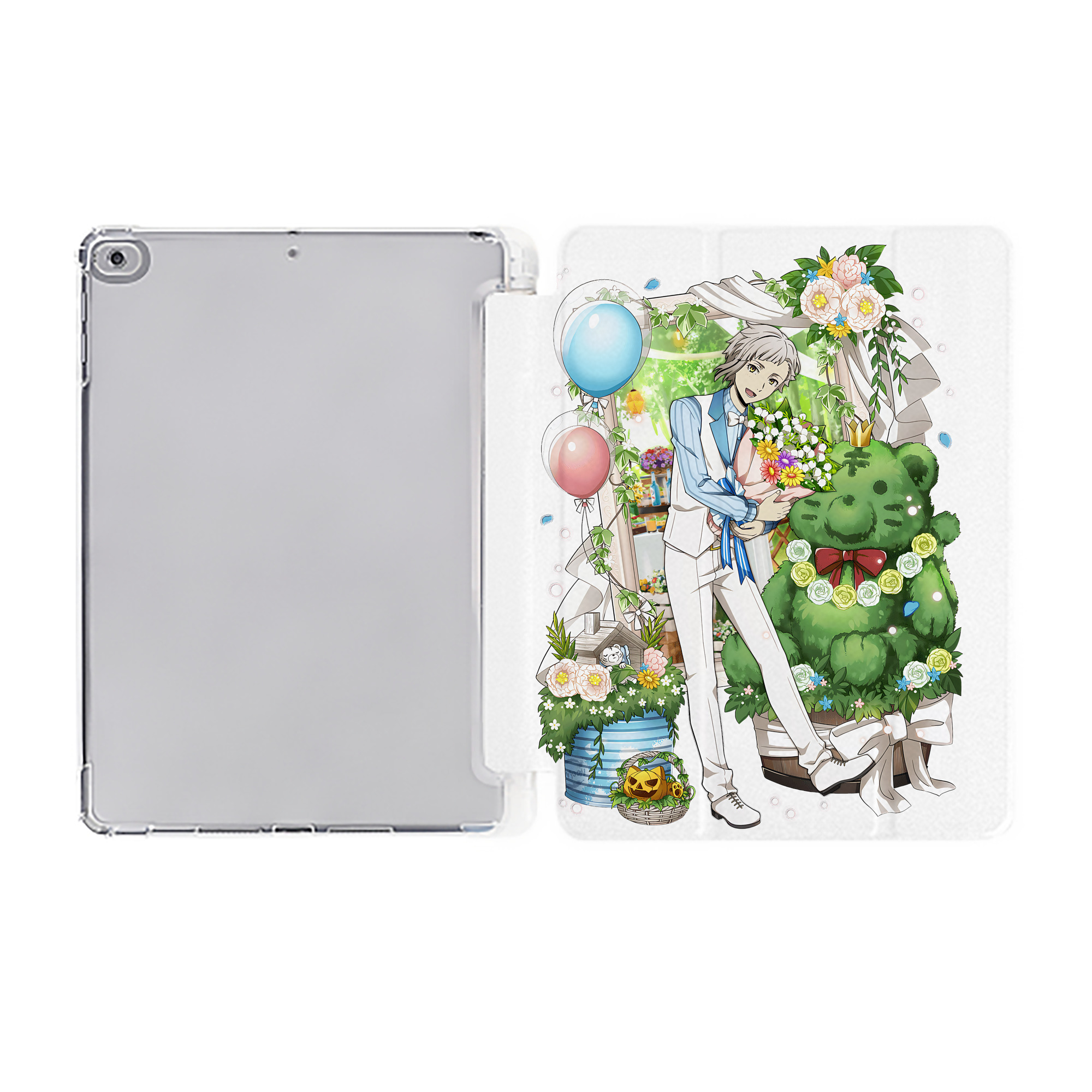 （画像用） 文豪ストレイドッグス Bungo Stray Dogs IPad ケース ペン収納付き 三つ折りスタンド PUレザー×シリコン 対応機種9.5/10.5/10.9インチ